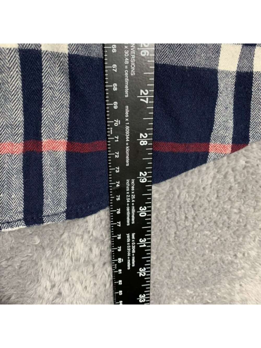 George Men's 3XL Blue Plaid Soft Flannel Long Sleeve Shirt Cotton Button Down - Picture 3 of 8